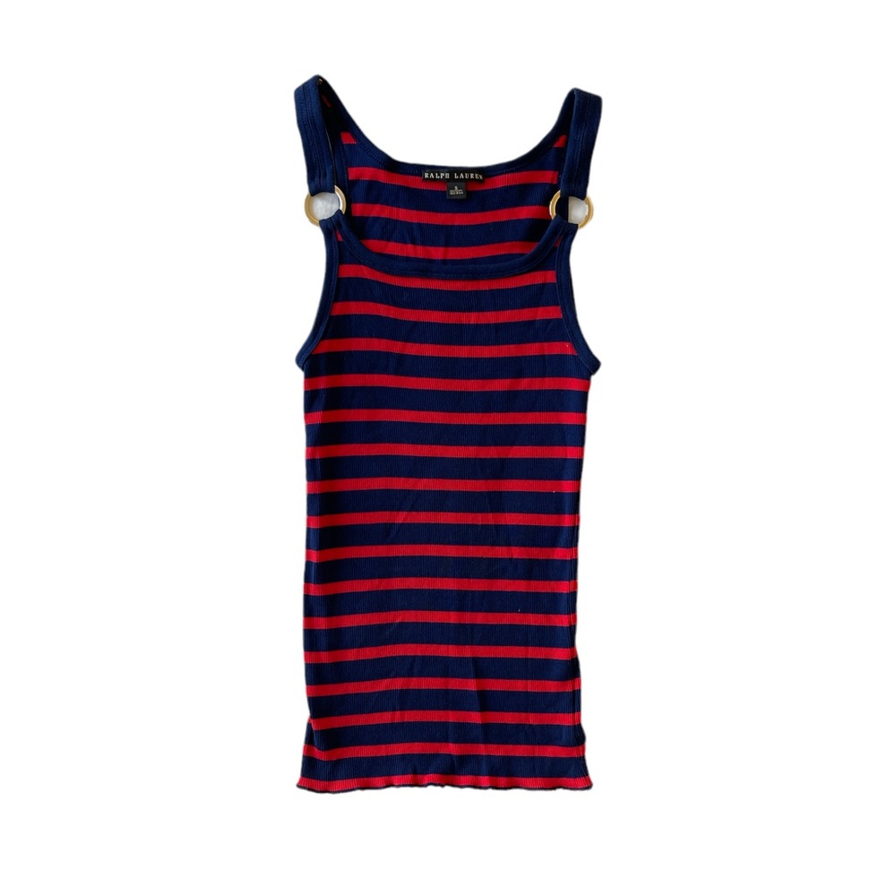 Ralph Lauren blue and red stripe tank top